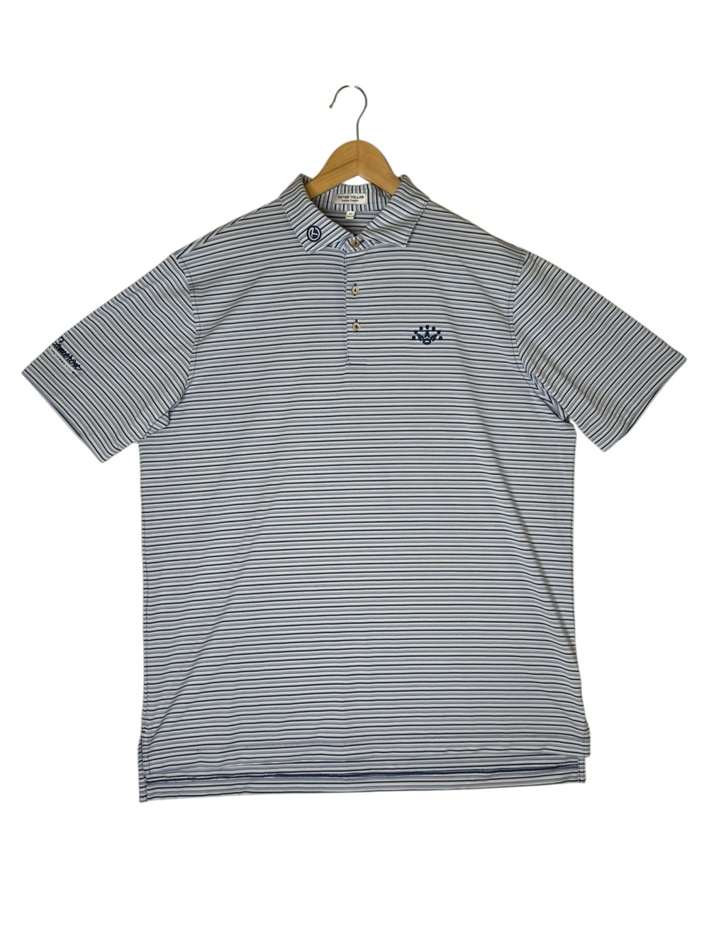 Peter Millar Scotty Cameron 7 Point Crown Striped Polo Shirt Men's Size XL